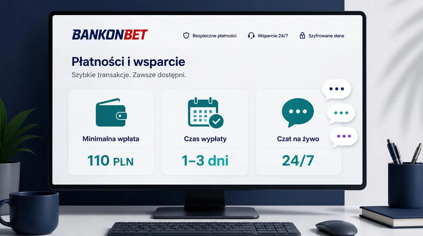 Panel płatności z wpłatą 110 PLN, czasem wypłaty 1–3 dni i ikoną całodobowego czatu